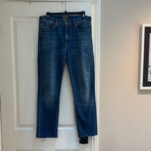 Mother The Mid Rise Dazzler Ankle Fray jeans sz 30